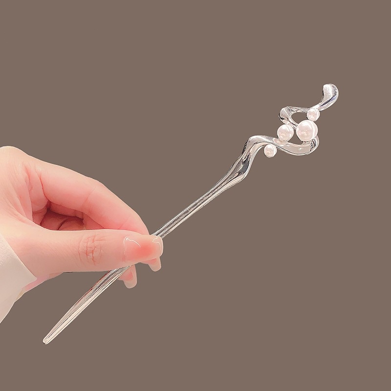 Trâm Cài Tóc Đính Ngọc Trai Bằng Kim Loại Phong Cách