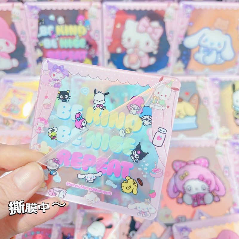 Hoạt Hình Hộp acrylic Trong Suốt Hình Vuông In Hình sanrio kuromi pacha pacha Màu laser Cho Nữ