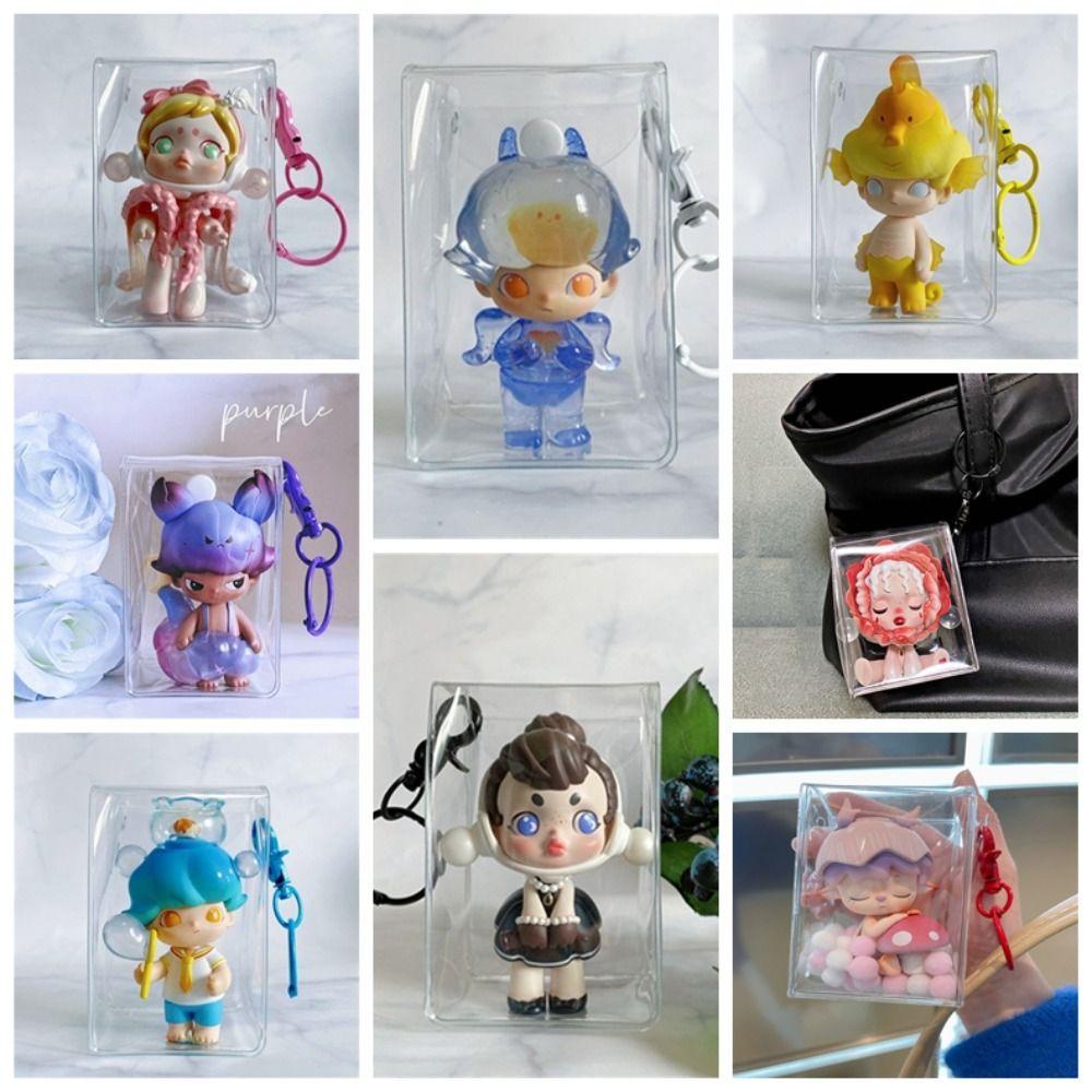 Mmluck Hộp Trưng Bày Búp Bê Trưng Bày Bằng pvc Trong Suốt Chống Bụi Có Móc Khóa
