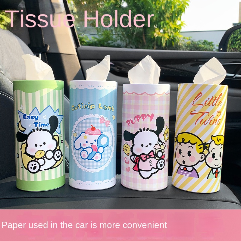 Cartoon Car Tissue Box Car Multifunctional Seat Paper Extraction Box Car Door Slot Portable Tissue B