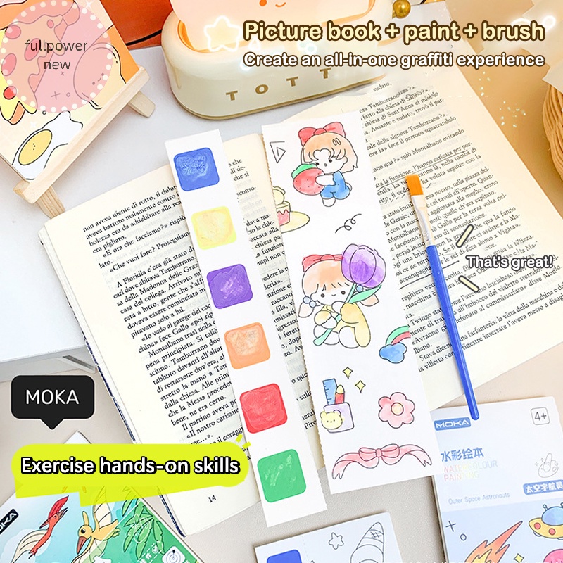 Sách Tô Màu Nước Di Động Cho Trẻ Mẫu Giáo Vẽ Tranh graffiti Toàn Bộ Powernew Kèm Bút Màu Nước vn