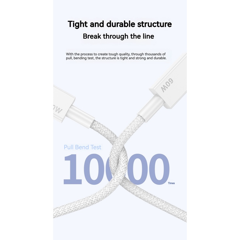 Pd60w Dây Cáp Sạc Nhanh usb Loại c Sang type-c Cho iphone 15 plus pro max macbook pro huawei