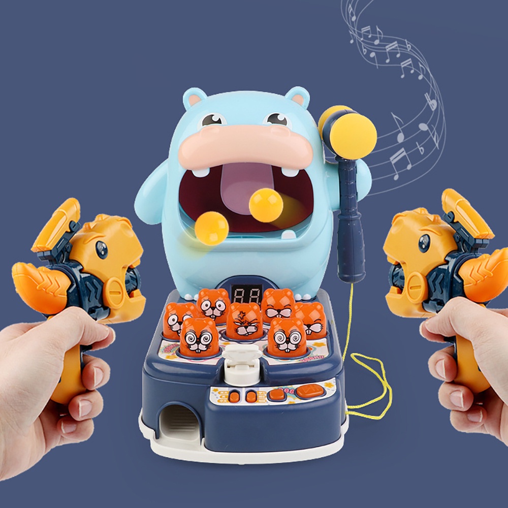 Đồ chơi trẻ em đồ chơi đập chuột kèm bắn bóng hà mã 3 trong 1 cao cấp phát triển tư ngày.