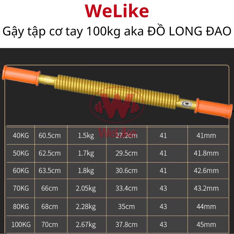 Đồ long đao 100kg gậy lò xo 20kg 30kg 40kg 50kg 60kg