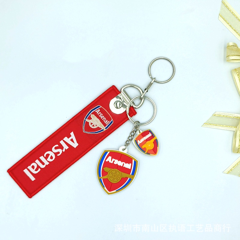 Móc Khóa Dây Thắt Lưng Bằng pvc Hai Mặt Hình Chữ d Câu Lạc Bộ arsenal juventus paris atletico barcel