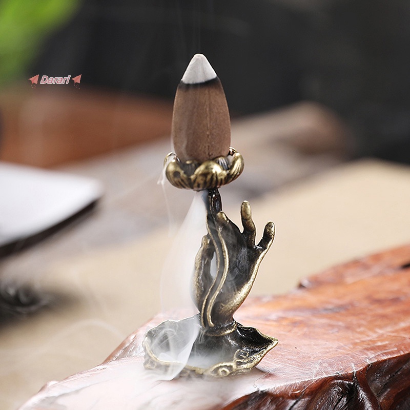 Lư Hương Bằng Đồng Nguyên Chất Hình Hoa Sen Tay Phật