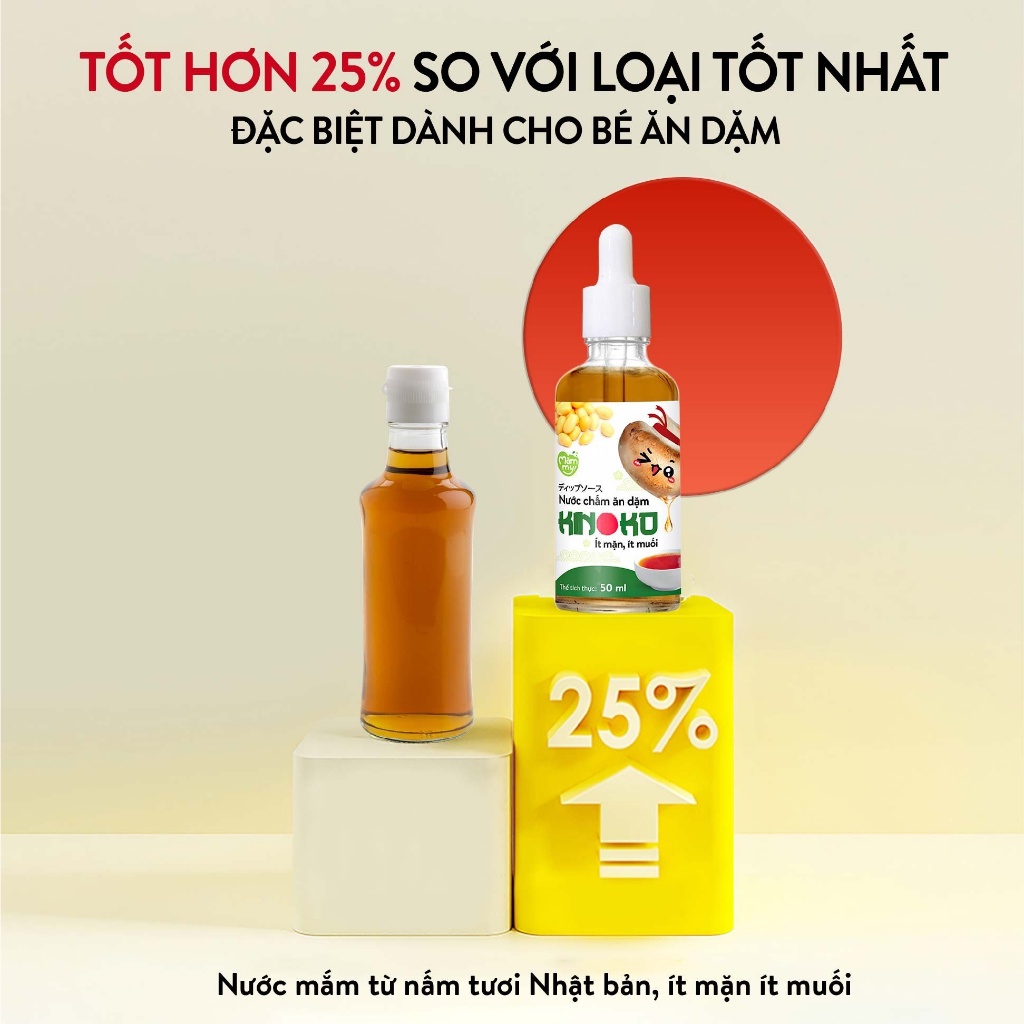 Nước Mắm Ăn Dặm Mămmy Kinoko Cho Bé Trên 6 Tháng Làm Từ Nấm Ít Muối, Dạng Chai Nhỏ Giọt 50ml