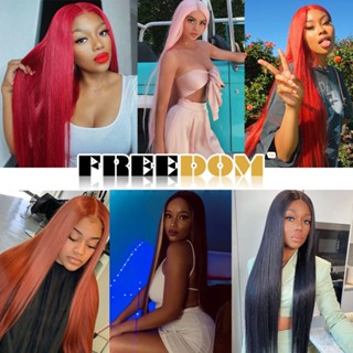 Bộ Tóc Giả Dài Thẳng 38 Inch Ombre Hồng Đen Bằng Sợi Tổng Hợp Dành Cho Nữ