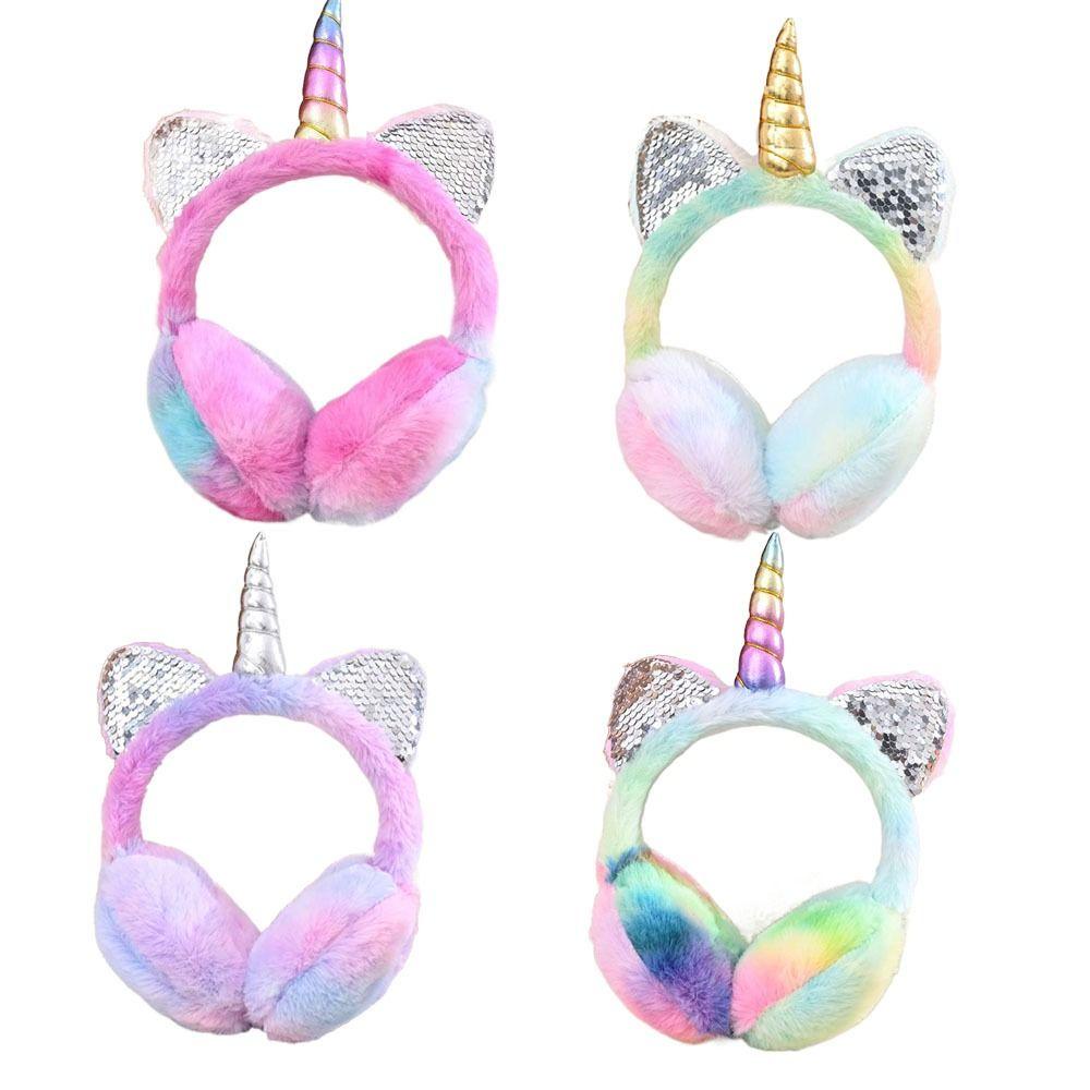 Kent1 Chụp Tai Phủ Lông Dày Dặn Giữ Ấm Chống Gió Họa Tiết Hoạt Hình Dễ Thương Cho Bé