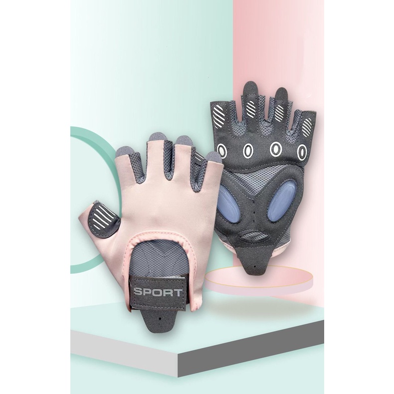 Găng Tay Sport Tập Gym Nữ Chống Trượt Tập Yoga, Gym, Goft, Đạp Xe, Đệm Silicon Cao Cấp