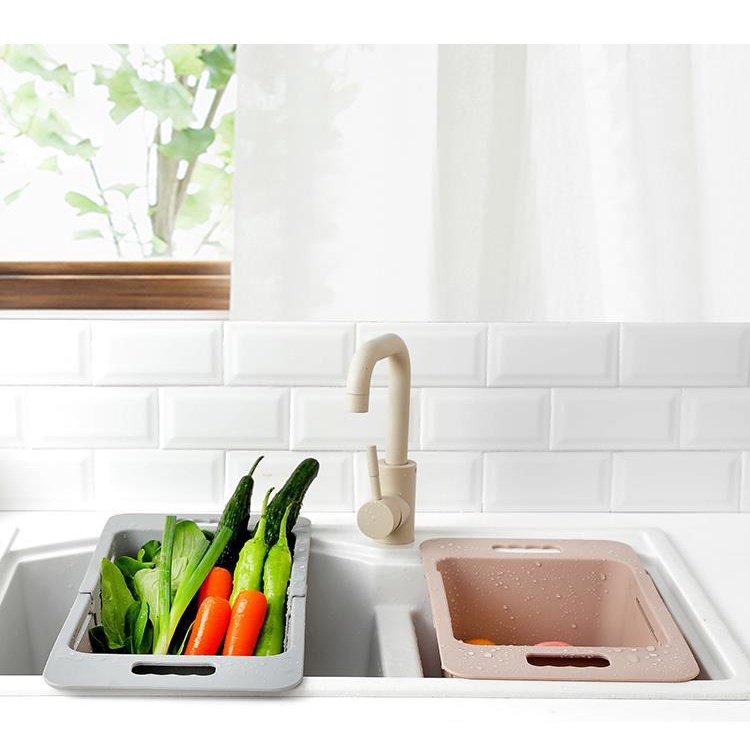 Rổ Nhựa Đựng Rau Củ Quả rhqi Có Thể Thu Gọn Cho Bồn Rửa Nhà Bếp