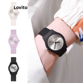 Đồng hồ quartz Lovito cơ bản màu trơn thường ngày cho nữ L69AD050