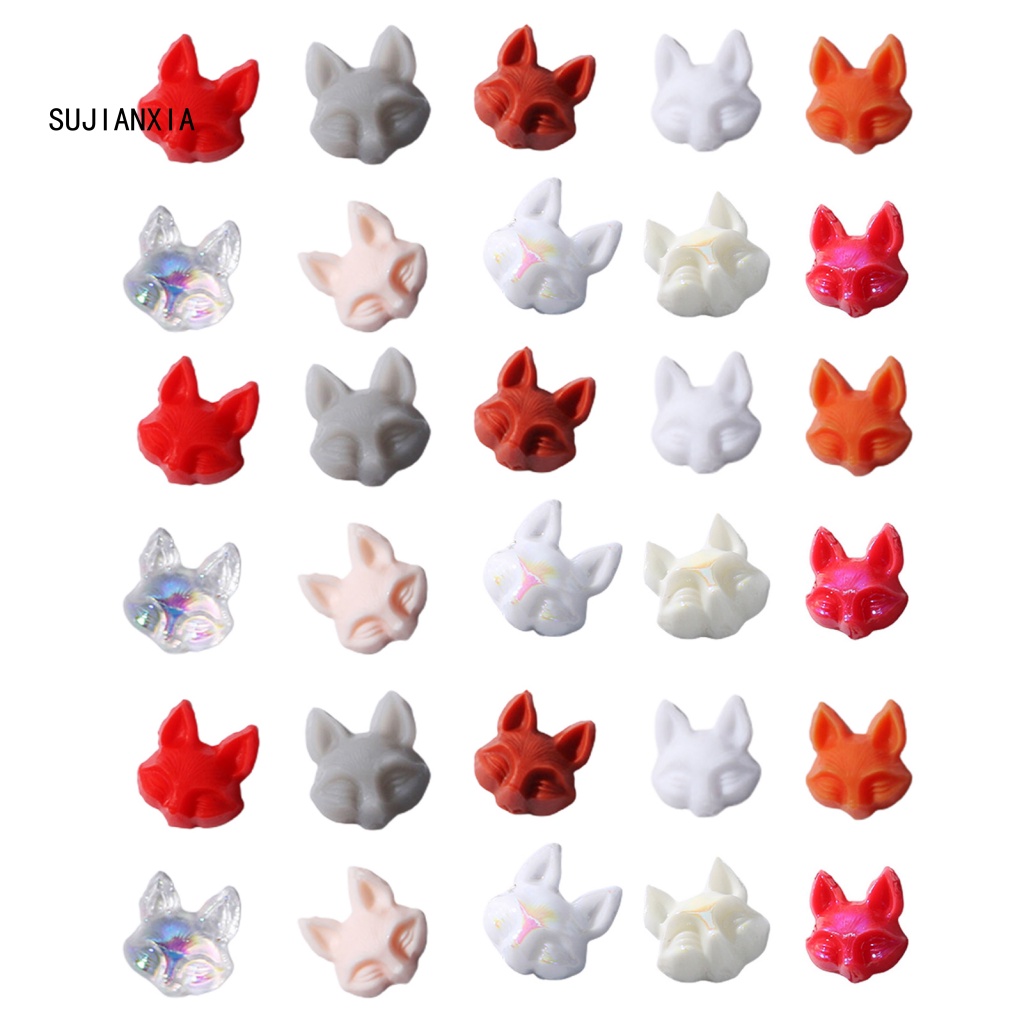 Giày Thể Thao sujianxia sujianxia Năng Động Hợp Thời Trang| Set 30 Phụ Kiện Trang Trí Móng Tay Hình Đầu Cáo 3d Sống Động