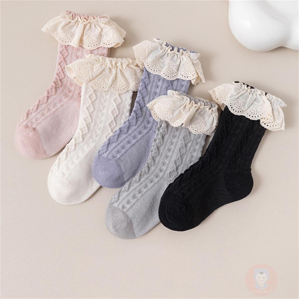 Vớ Công Chúa laa6-baby Nhún Bèo Phối Ren Thoáng Khí Dễ Thương Cho Bé Gái