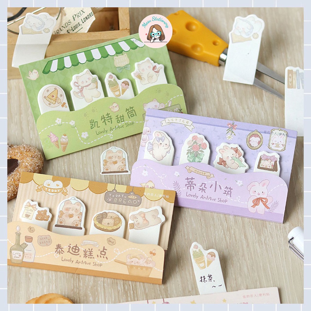 Sticky note đánh dấu trang động vật dễ thương