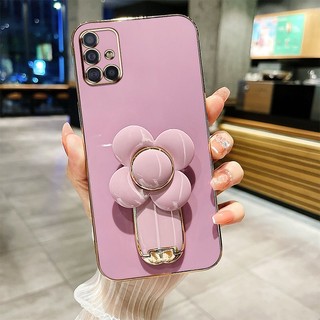 Ốp Điện Thoại Chống Sốc Cho Samsung Galaxy A51 A71 4G A42 M42 A35 5G A31 M31 M51 Dễ Thương 3D Cối Xay Gió Hoa Chân Đế Bảo Vệ