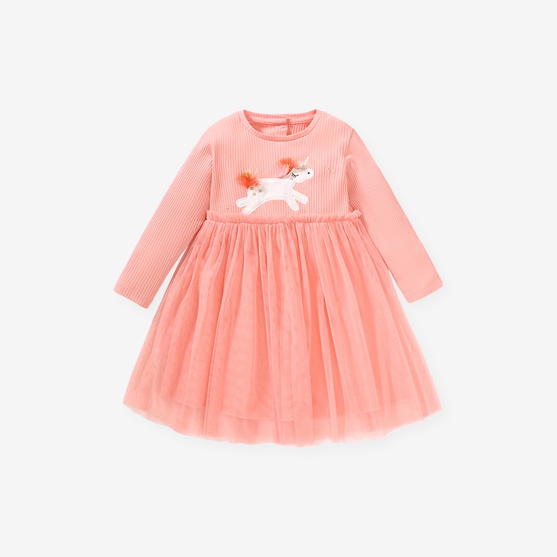 Quần áo trẻ em váy trẻ em váy cô gái mùa thu mới dành cho trẻ em váy cotton dài tay