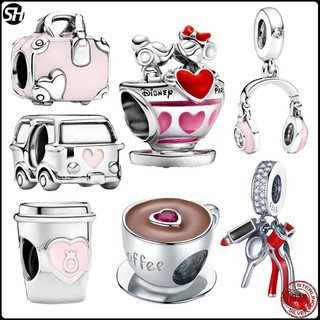 Charm pandora hạt mạ bạc s925 khắc chữ thời trang