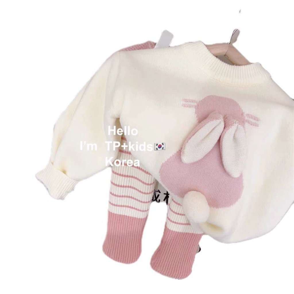Bộ Áo sweater In Họa Tiết Thỏ Và Quần Legging Dễ Thương Phong Cách Hàn Quốc Thời Trang Thu Đông 2023 y7v4