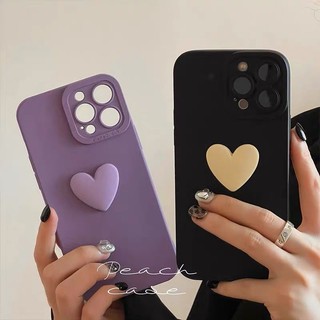 Phù Hợp Ốp Điện Thoại Hình Trái Tim 3d Màu Đen Chống Rơi Chống Bụi / Rơi Cho iphone x xr xs max 13 pro max xs max 7 plus 8 plus 1415 pro max