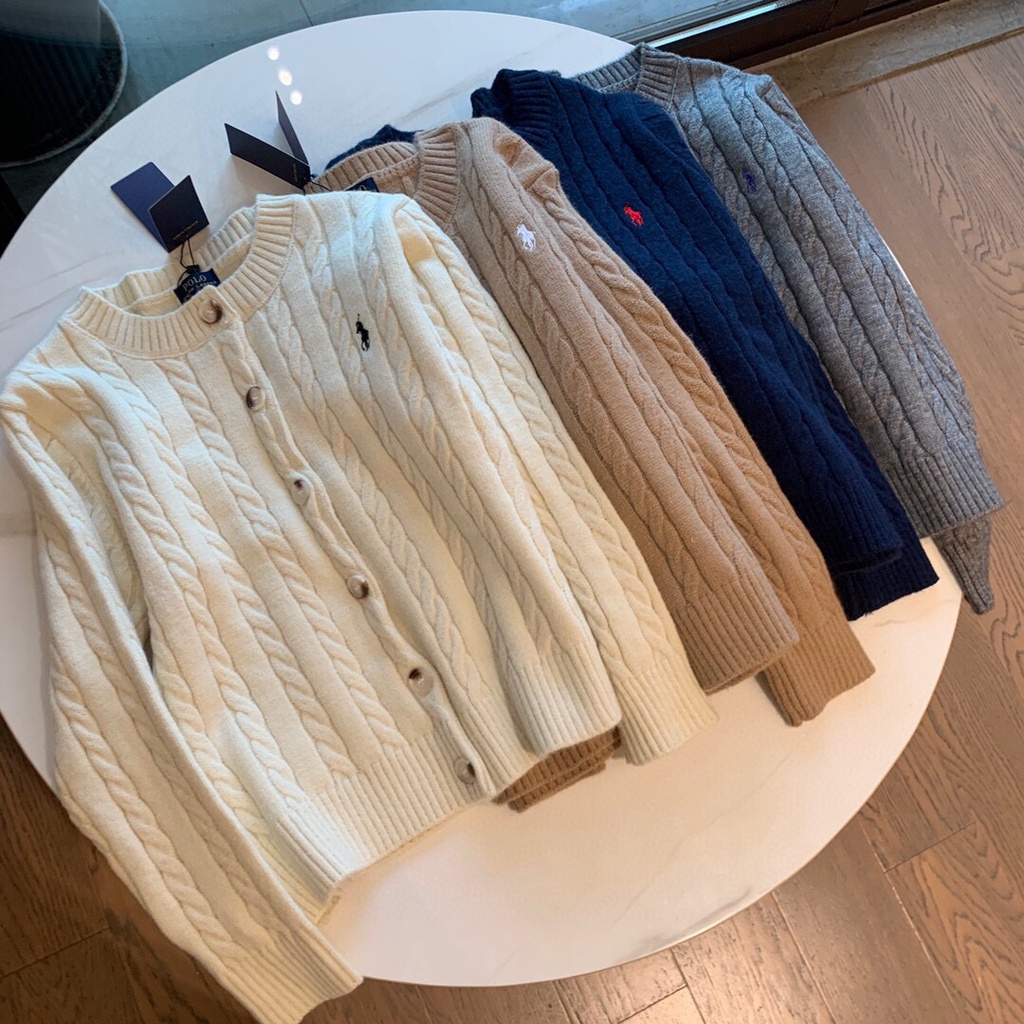 Ralph Lauren autumn and winter twisted sweater twist cardigan polo sweater