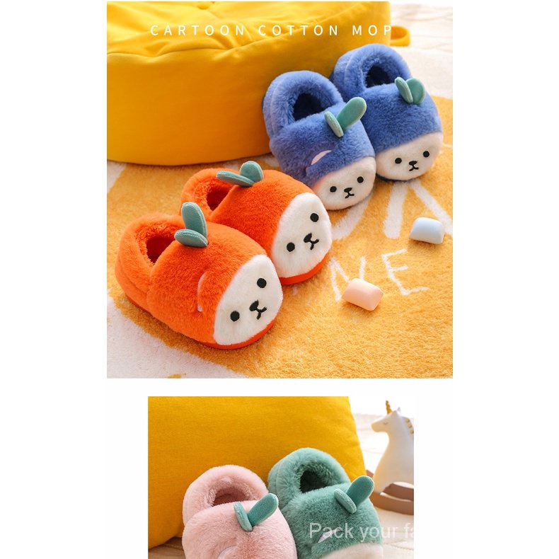 Dép Bông Dày Dặn Giữ Ấm Mùa Đông Dành Cho Bé Trai Gái kh7x