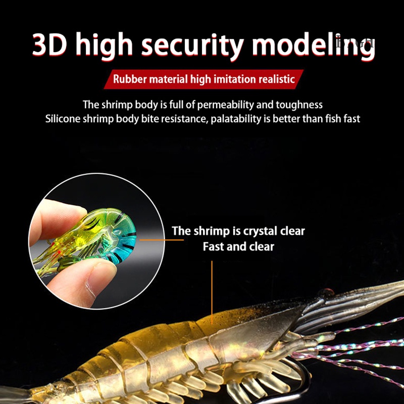 Bighsm Mồi Câu Cá Giả Hình Tôm Mềm Có Móc