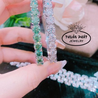 Vòng tay nữ 10 viên kimmoiss 6li trắng và xanh lá xi kim