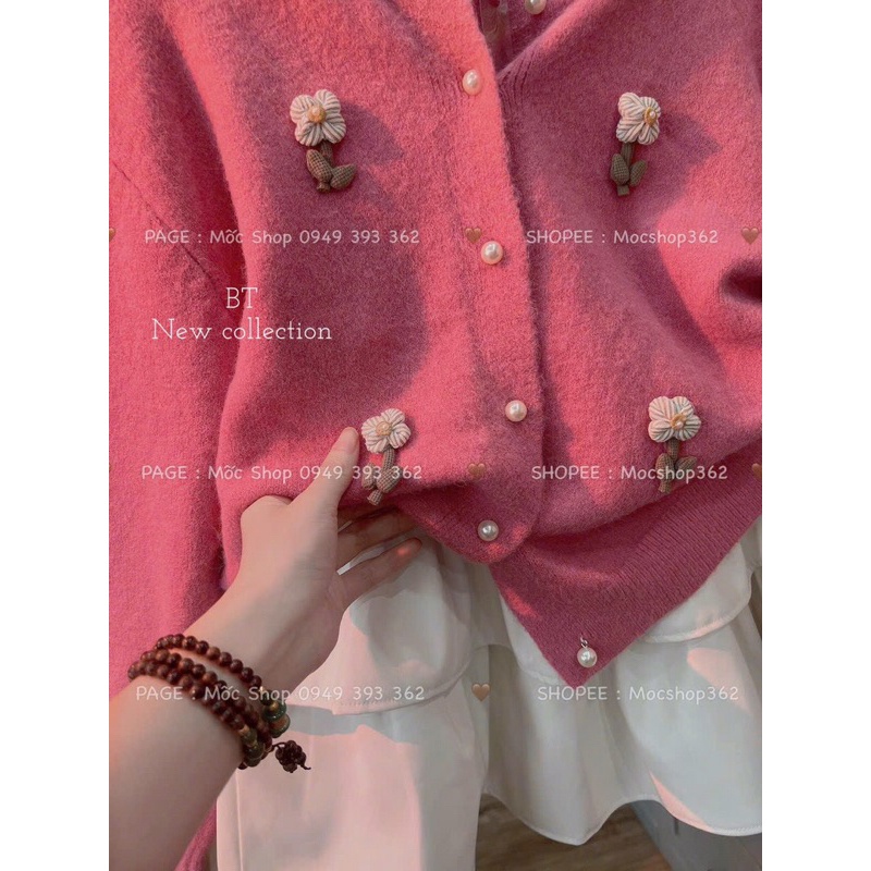 Áo candigan len nơ