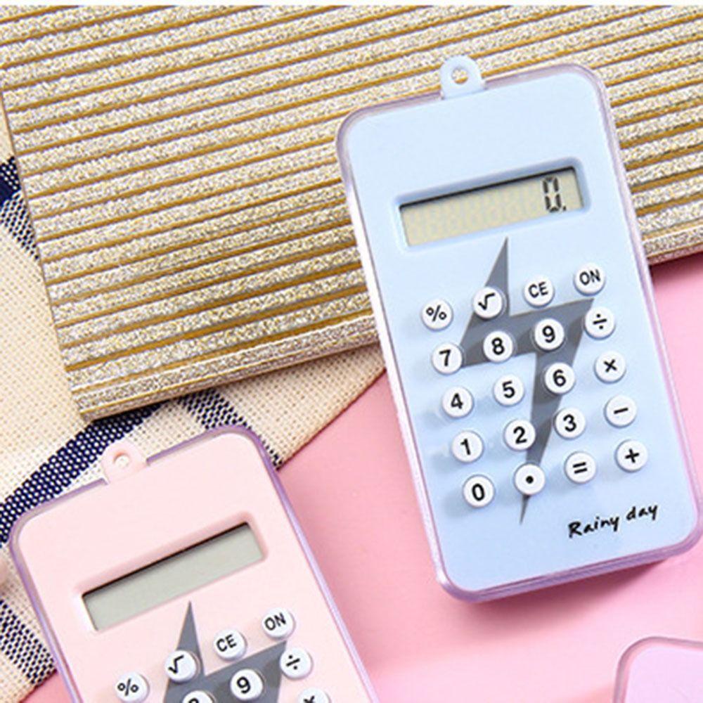 Mmluck Móc Khóa Máy Tính Bằng Nhựa 4 Màu Trong Suốt Họa Tiết Hoạt Hình Sáng Tạo