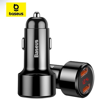 Tẩu sạc trên ô tô Baseus Quick Charge 3.0 4.0 Bộ sạc xe hơi 45W AFC SCP cho Xiaomi Huawei