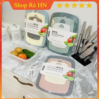 Bộ 3 Thớt Nhựa Lúa Mạch Chống Trơn trượt, Chống Xước Bề Mặt - Shop Rẻ HN