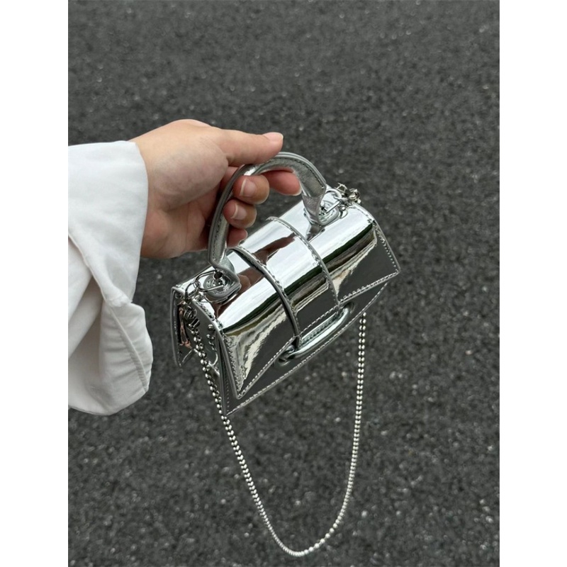 IELGY Túi Xách Đeo Vai Hình Vuông Cỡ Nhỏ Đính Hạt Bạc Thời Trang Cao Cấp Cho Nữ