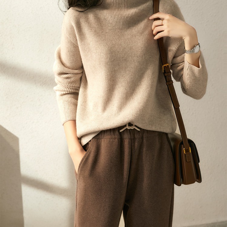 Hàng Có Sẵn  Zgggg360786Vg xiaohange Áo Len cashmere Dệt Kim Mềm Mại Cao Cấp Hình Điếu Thuốc Nửa Cao