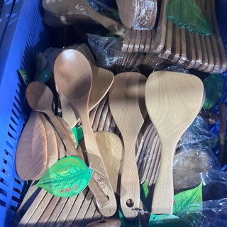 Muôi vá sạn thìa muỗng gỗ tự nhiên, gỗ beech không phun sơn đủ loại