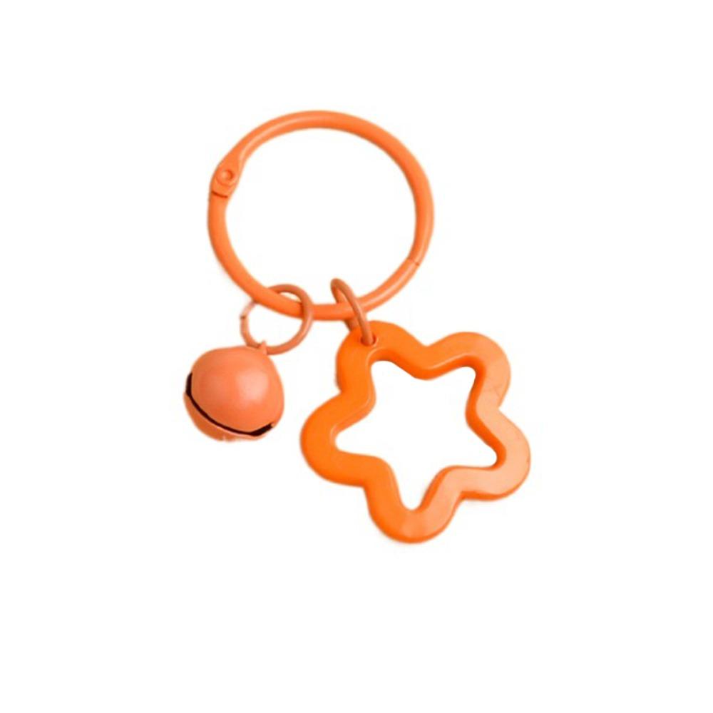 Mmluck Móc Khóa Dạng Vòng Mở Bằng Kim Loại Mặt Chuông Ngôi Sao Năm Cánh Nhiều Màu Sắc Dễ Thương