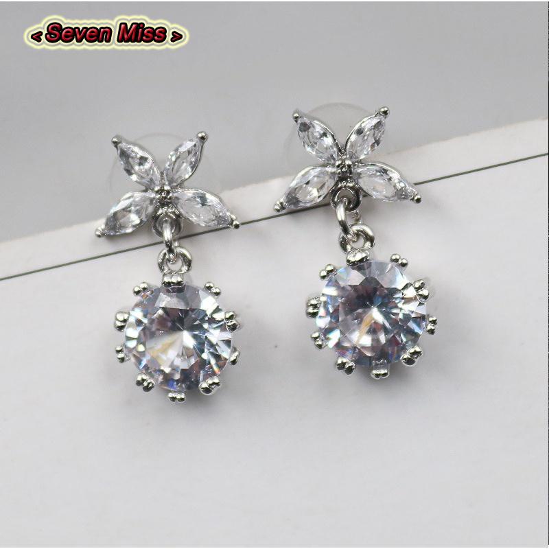 Đôi Bông Tai Mạ Bạc 925 Đính Đá Thời Trang
