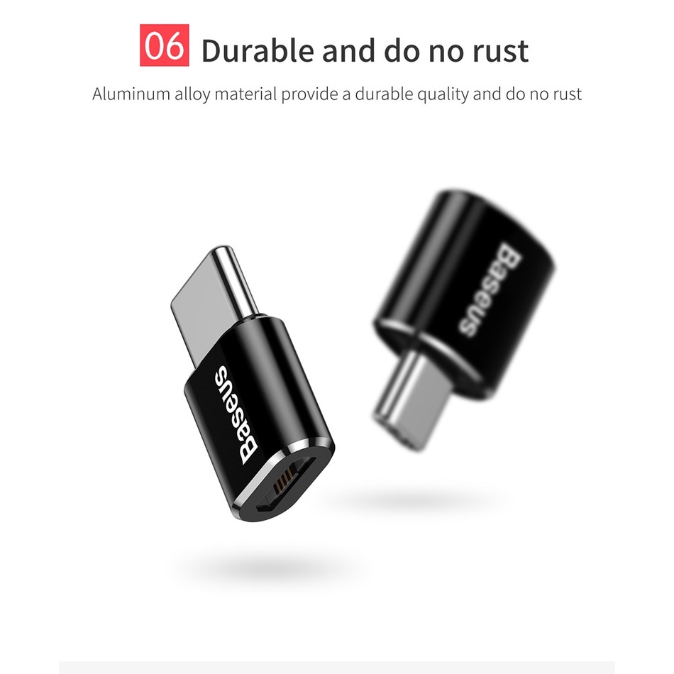Đầu chuyển đổi Baseus type c to usb / Baseus USB to Type c / Baseus micro usb to type c cho điện thoại, laptop,..