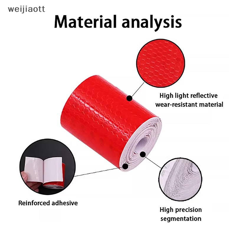 Weijiaott Miếng Dán Phản Quang Pha Lê 5cm * 1m Trang Trí Thân Xe Hơi