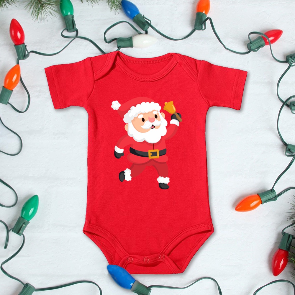 Bộ Áo Liền Quần 100% cotton In Họa Tiết Giáng Sinh Dễ Thương Cho Trẻ Sơ Sinh