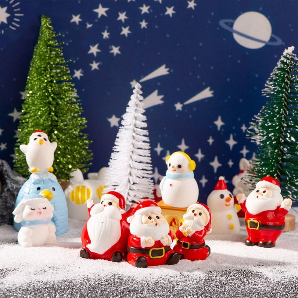 Upstozvn Tượng Trang Trí Giáng Sinh Nhiều Màu Hình Chim Cánh Cụt / Thỏ / Đồ Ăn Vặt / Ông Già Noel / Khu Vườn Thần Tiên