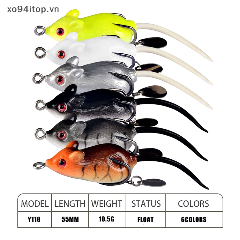 Xoitop Mồi Câu Cá Giả 5.5cm / 10.5g Hình Chuột / Sấm Sét / Ếch Sấm Sét