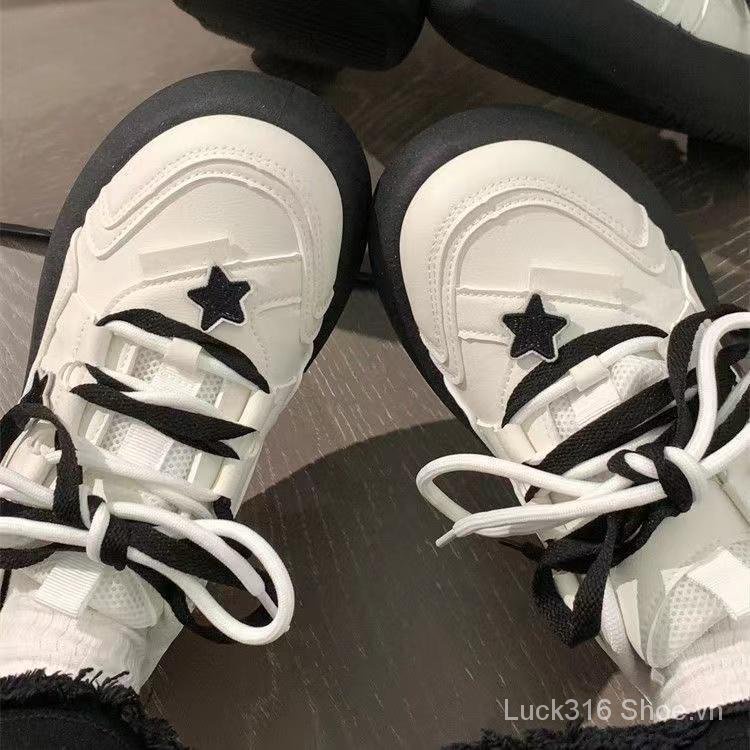 Giày Thể Thao Đế Phẳng Dày Dặn Mũi To Dễ Phối Đồ Thời Trang Mùa Xuân 2023