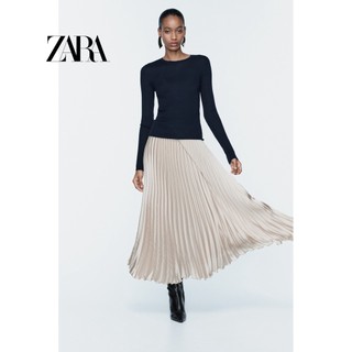 Váy xếp ly họa tiết bằng lụa Satin phong cách mới của Zara 2061373