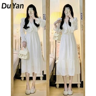 Bộ Đầm Dài Tay Phong Cách Pháp Thanh Lịch Dành Cho Nữ