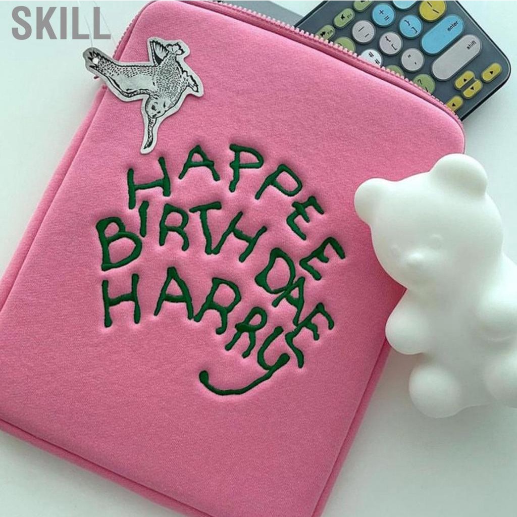 Skill Tablet Bag  Cartoon Style Soft Comfortable Pink Shatterproof Sleeve Case Light Weight for Peripherals