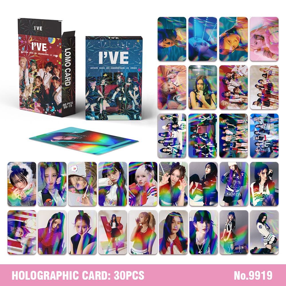 IVE Album I'VE MINE Holographic Laser Lomo Card Double-sided Color Printing Photocard