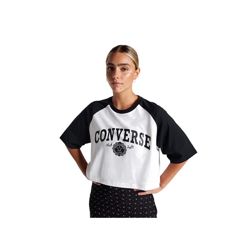 Áo Crop Top Converse Retro Chuck Women's - White