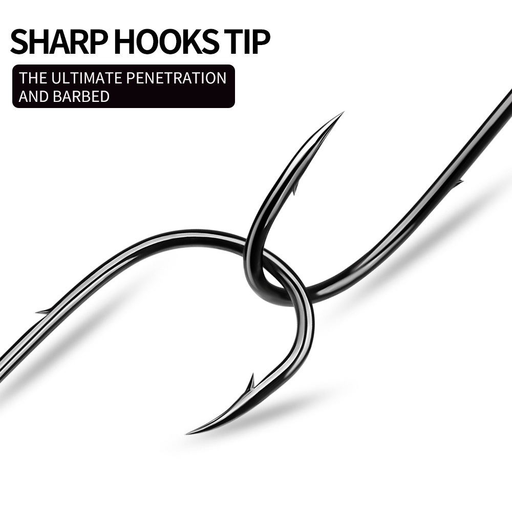 Proberos Set 100 Lưỡi Câu Cá Tay Cầm Dài Bằng Thép carbon Cao Cấp # 1 # - 16 #