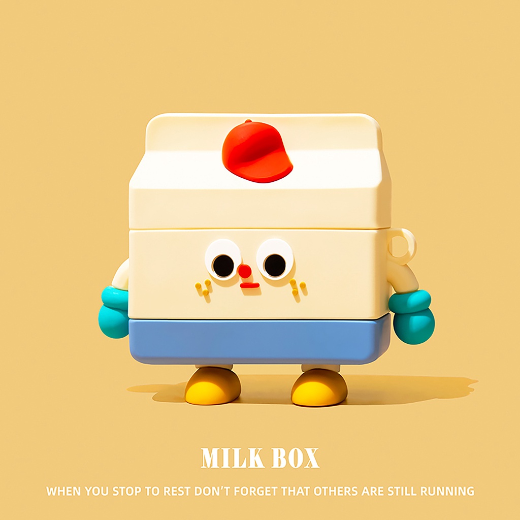Vỏ Bảo Vệ Hộp Sạc Tai Nghe airpods Pro 2 2023 2023 Hình robot milk Hoạt Hình Dễ Thương Ốp